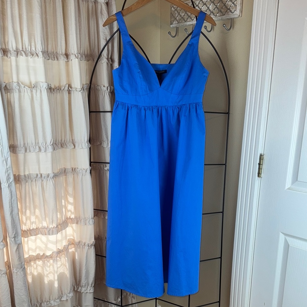 Banana Republic Poplin Midi Dress Blue Size 2 NWT